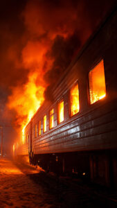 fire in passenger train bogie पैसेंजर ट्रेन की बोगी में लगी आग