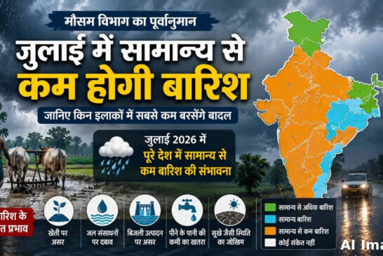 IMD का अनुमान — जुलाई में सामान्य से कम बारिश, गर्मी बढ़ने के आसार