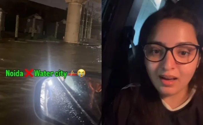 ताजा: कार नहीं नाव चाहिए बारिश के बाद नोएडा का Vide...