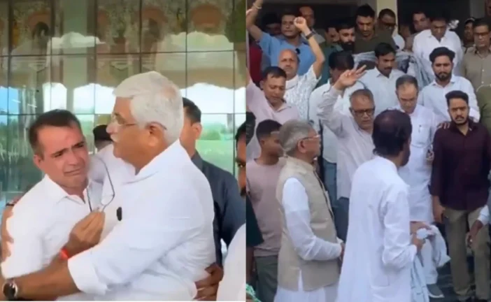 अहम: टिकट के लिए मंत्री के गले लग रोए बीजेपी कार्यकर्ता उ...