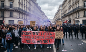 Student movement in France  फ्रांस में स्कूली व्यवस्था के खिलाफ भड़का छात्र आंदोलन